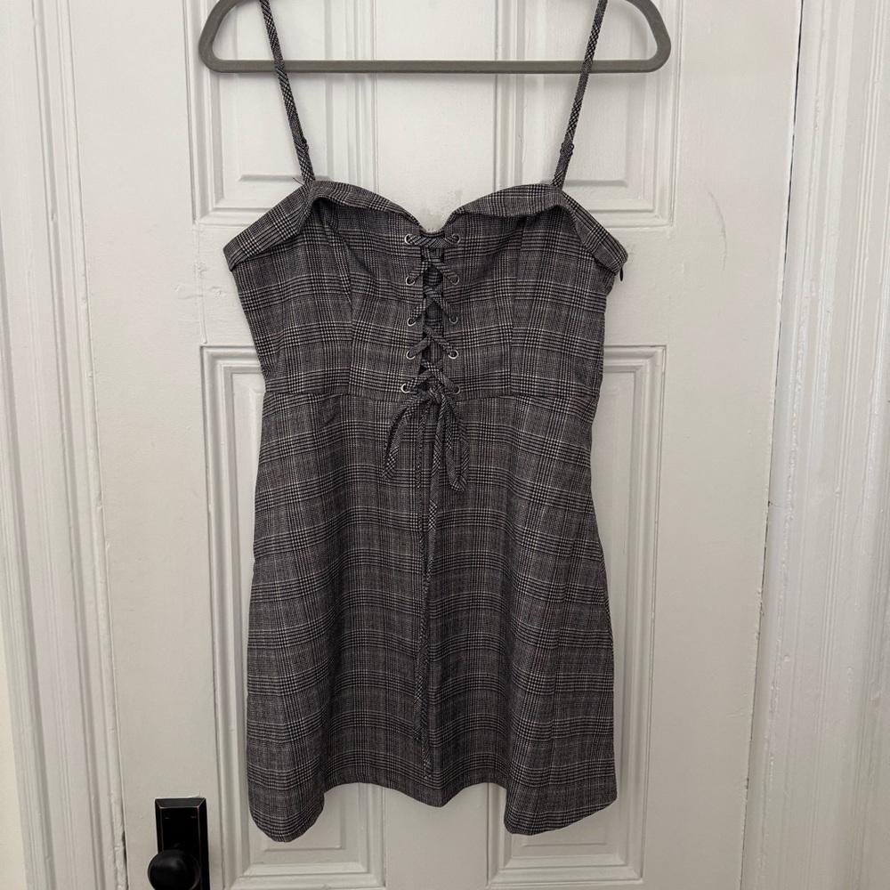 Urban Outfitters Plaid Lace-Up Dress Size 6